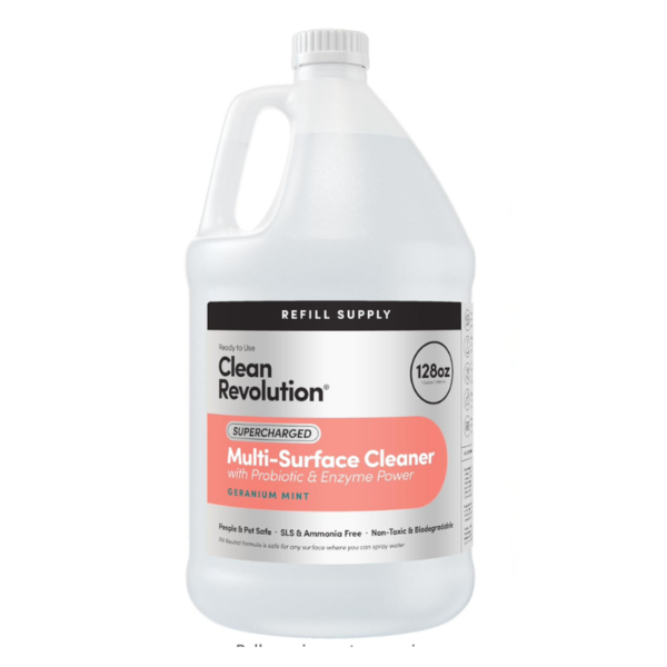 Clean Revolution SuperCharged Multi-Surface Cleaner – Geranium Mint, 128oz